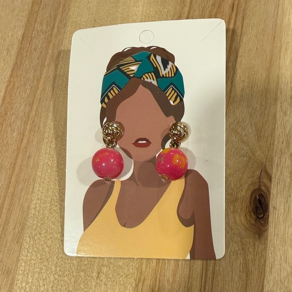 Vintage Pink and Gold Statement Earrings